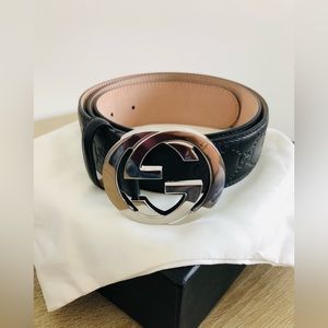 Gucci - Signature GG Leather Belt - Men's - Black